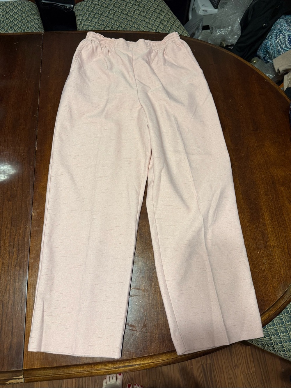 Alfred Dunner Pale Pink Elastic Waist Petite Pants‎ Classic Fit Comfort